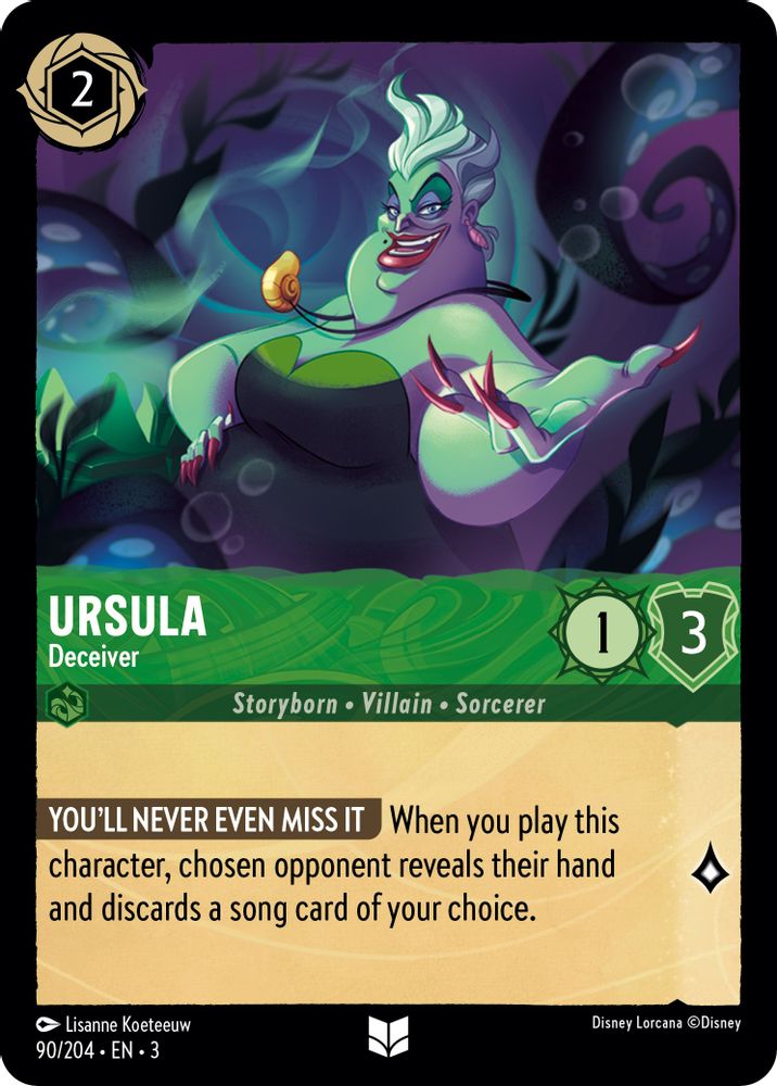 Ursula - Deceiver 90/204 Uncommon Into the Inklands Lorcana Near Mint