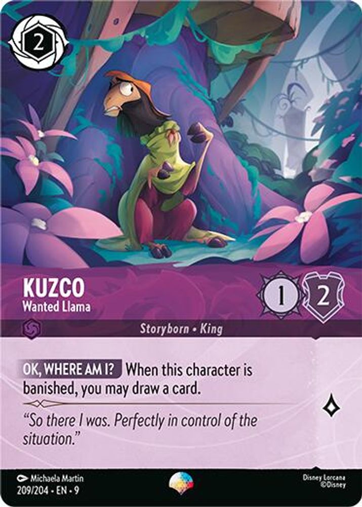 Kuzco - Wanted Llama (Epic) 209/204 Epic Fabled Lorcana Holo Near Mint