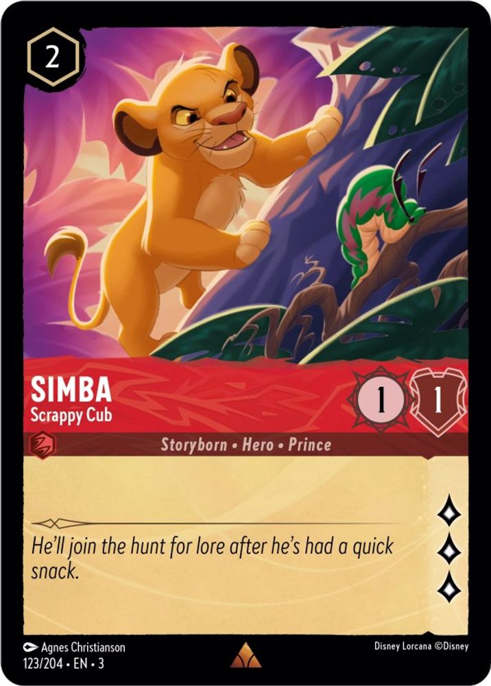 Simba - Scrappy Cub 123/204 Rare Into the Inklands Lorcana Near Mint