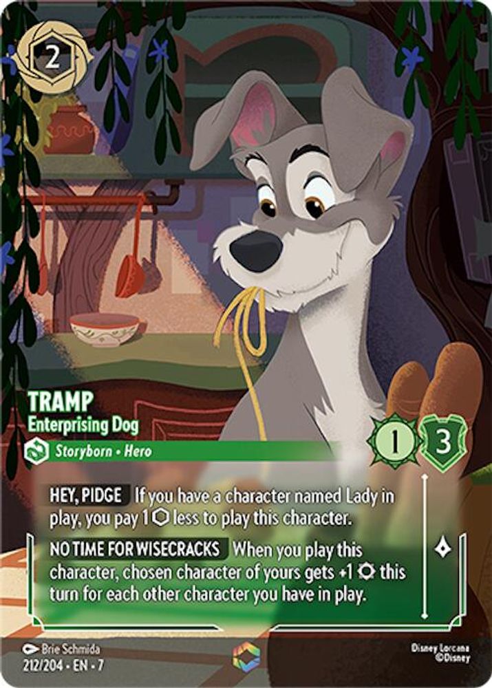 Tramp - Enterprising Dog (Enchanted) 212/204 Archazia's Island Lorcana Holo NM