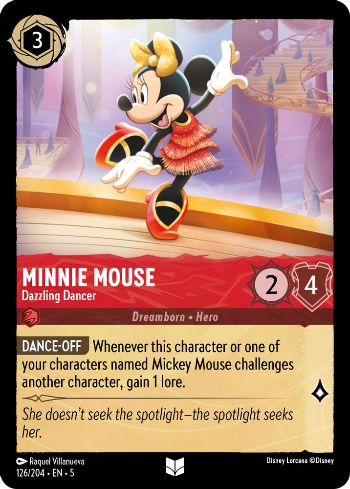 Minnie Mouse - Dazzling Dancer 126/204 Uncommon Shimmering Skies Lorcana NM