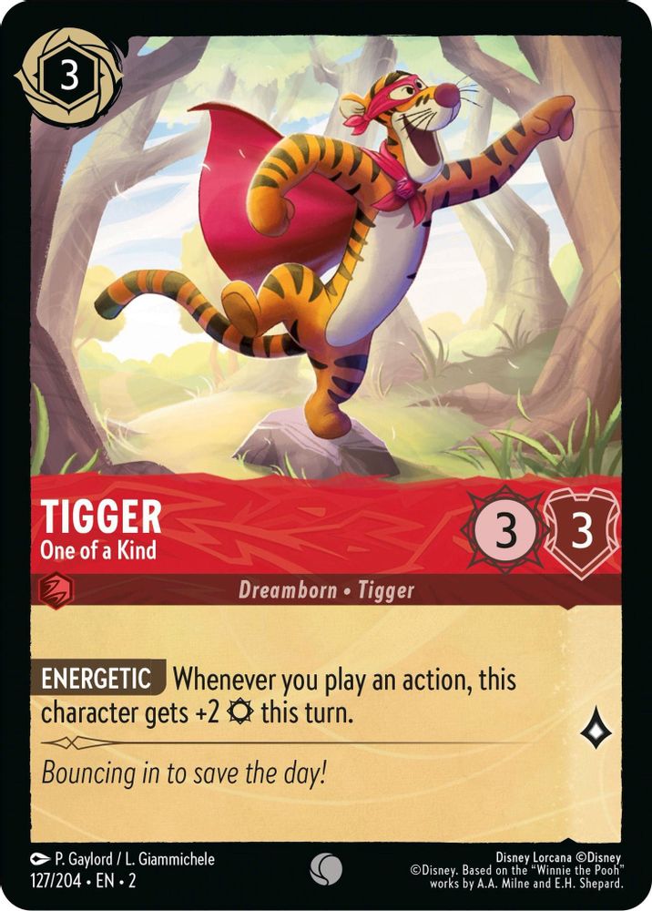 Tigger - One of a Kind 127/204 Common Rise of the Floodborn Lorcana Near Mint