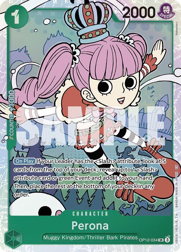 Perona OP12-034 Super Rare Legacy of the Master One Piece Foil Near Mint
