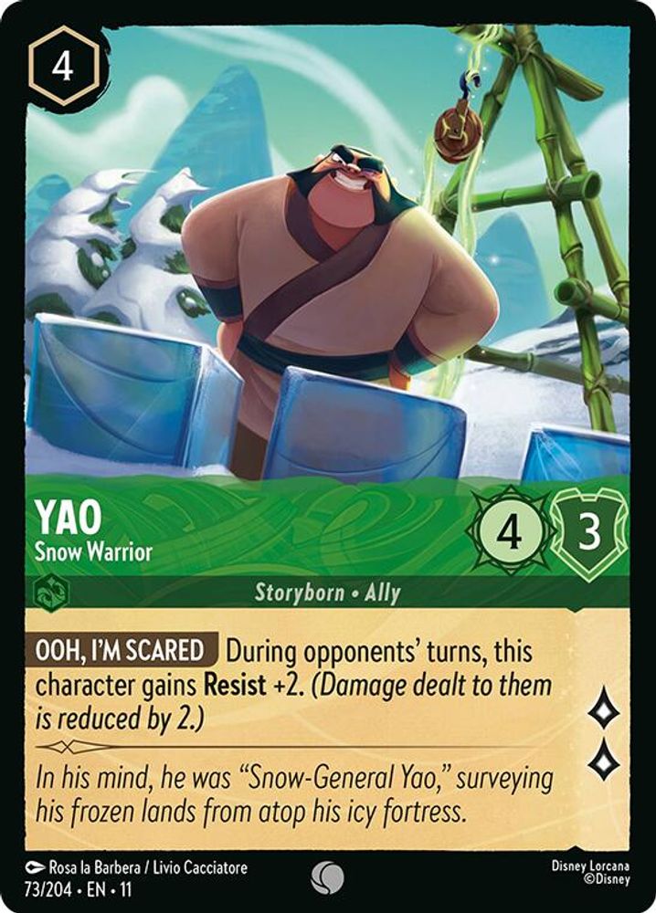 Yao - Snow Warrior 73/204 Common Winterspell Lorcana Near Mint
