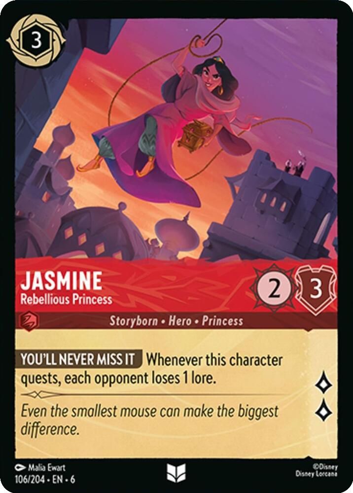 Jasmine - Rebellious Princess 106/204 Uncommon Azurite Sea Lorcana Near Mint