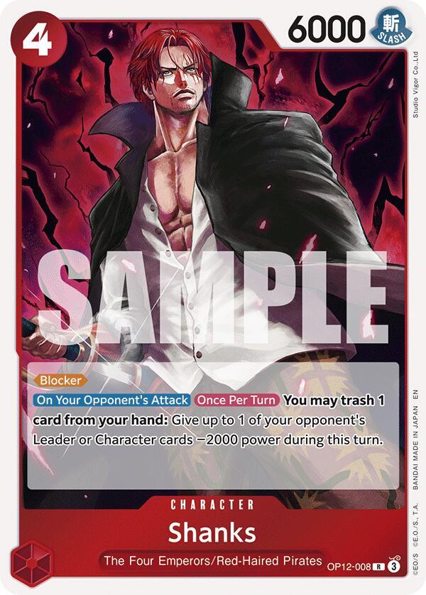 Shanks (008) OP12-008 Rare Legacy of the Master One Piece Foil Near Mint