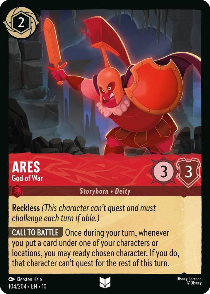 Ares - God of War 104/204 Uncommon Whispers in the Well Lorcana Near Mint