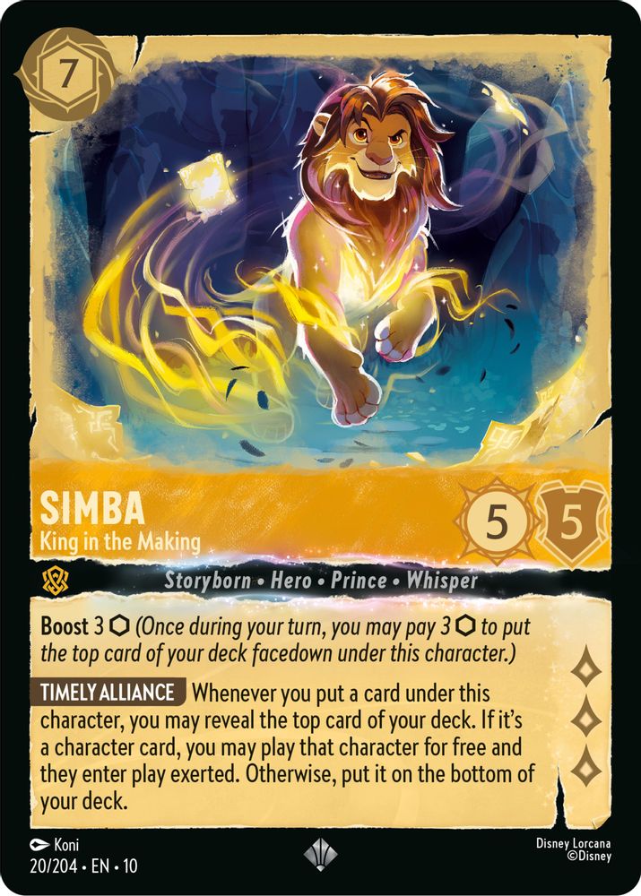 Simba - King in the Making 20/204 Super Rare Whispers in the Well Lorcana NM