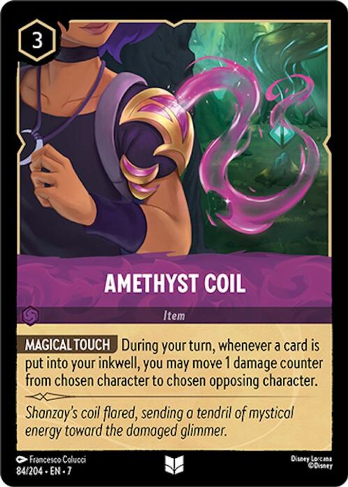 Amethyst Coil 84/204 Uncommon Archazia's Island Lorcana Near Mint