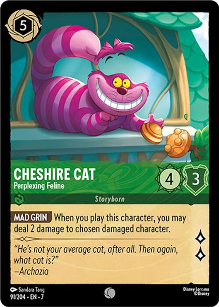 Cheshire Cat - Perplexing Feline 91/204 Common Archazia's Island Lorcana NM