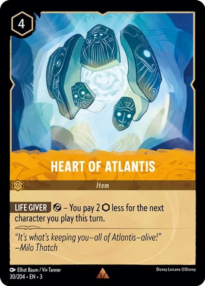 Heart of Atlantis 30/204 Rare Into the Inklands Lorcana Near Mint