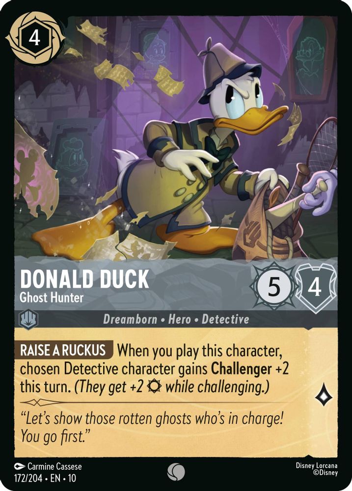 Donald Duck - Ghost Hunter 172/204 Common Whispers in the Well Lorcana Near Mint