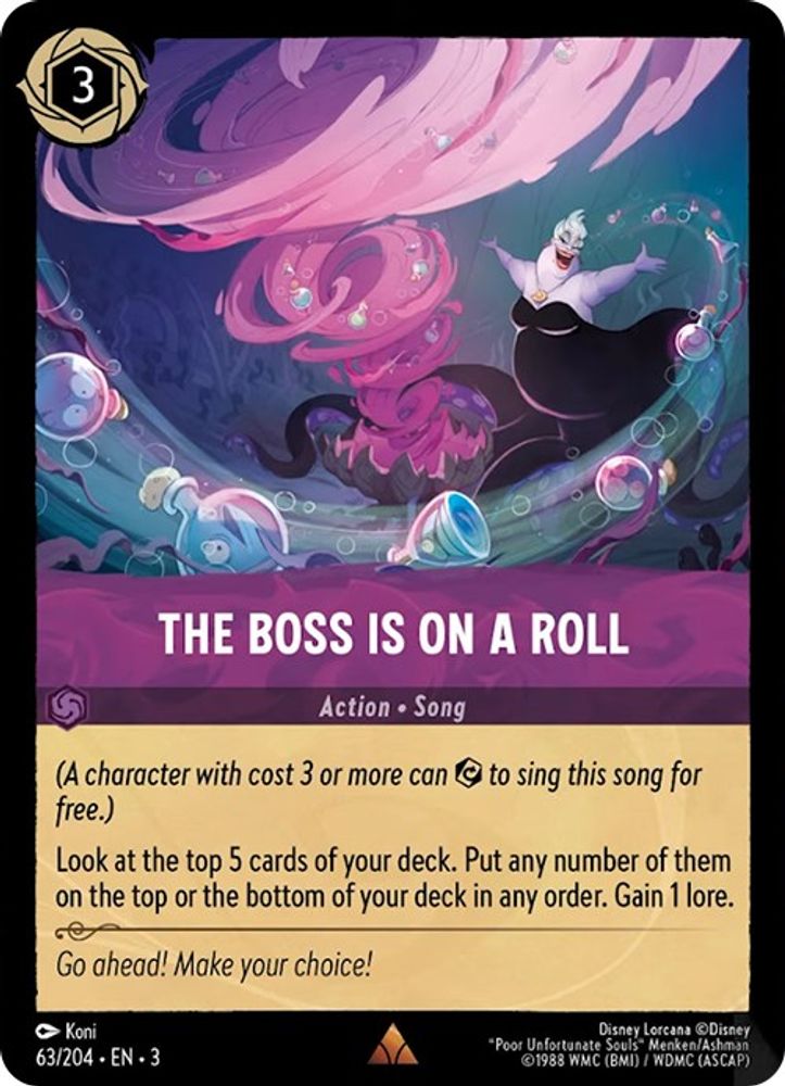 The Boss is on a Roll 63/204 Rare Into the Inklands Lorcana Near Mint
