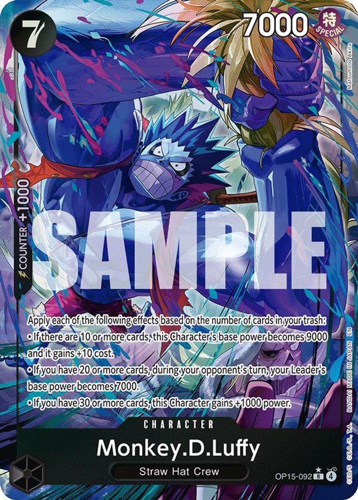 Monkey.D.Luffy (Alternate Art) OP15-092 Adventure on Kami's Island One Piece Foil NM