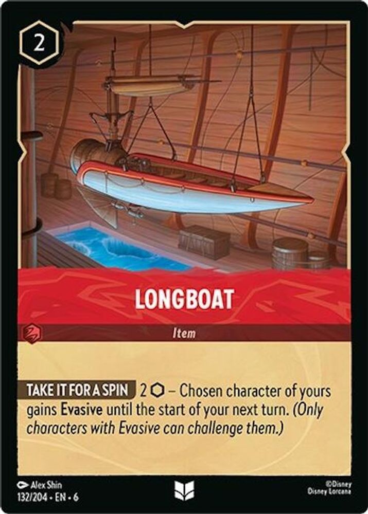 Longboat 132/204 Uncommon Azurite Sea Lorcana Near Mint