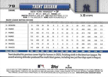 Trent Grisham - 2026 Topps Chrome - #79 back