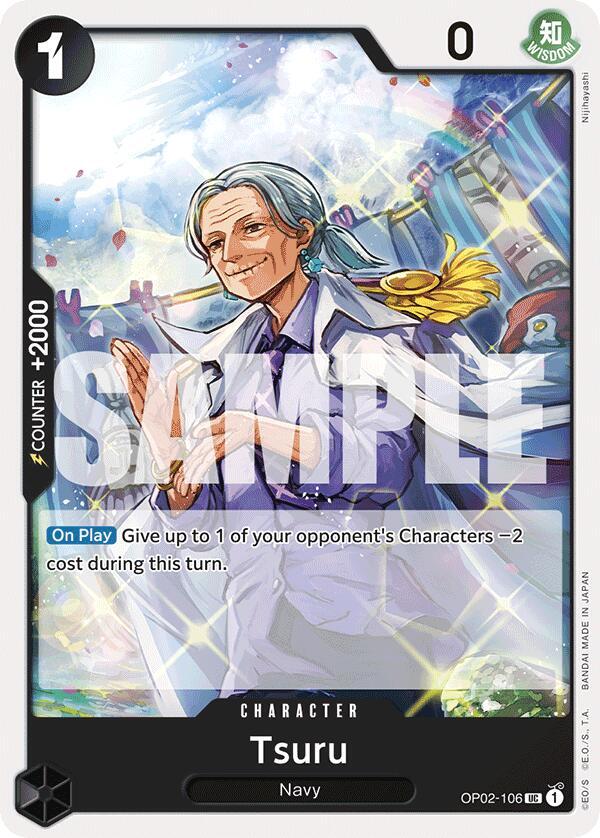 Tsuru (Reprint) OP02-106 Uncommon Premium Booster -The Best- One Piece Near Mint