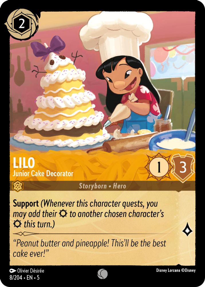 Lilo - Junior Cake Decorator 8/204 Common Shimmering Skies Lorcana Near Mint