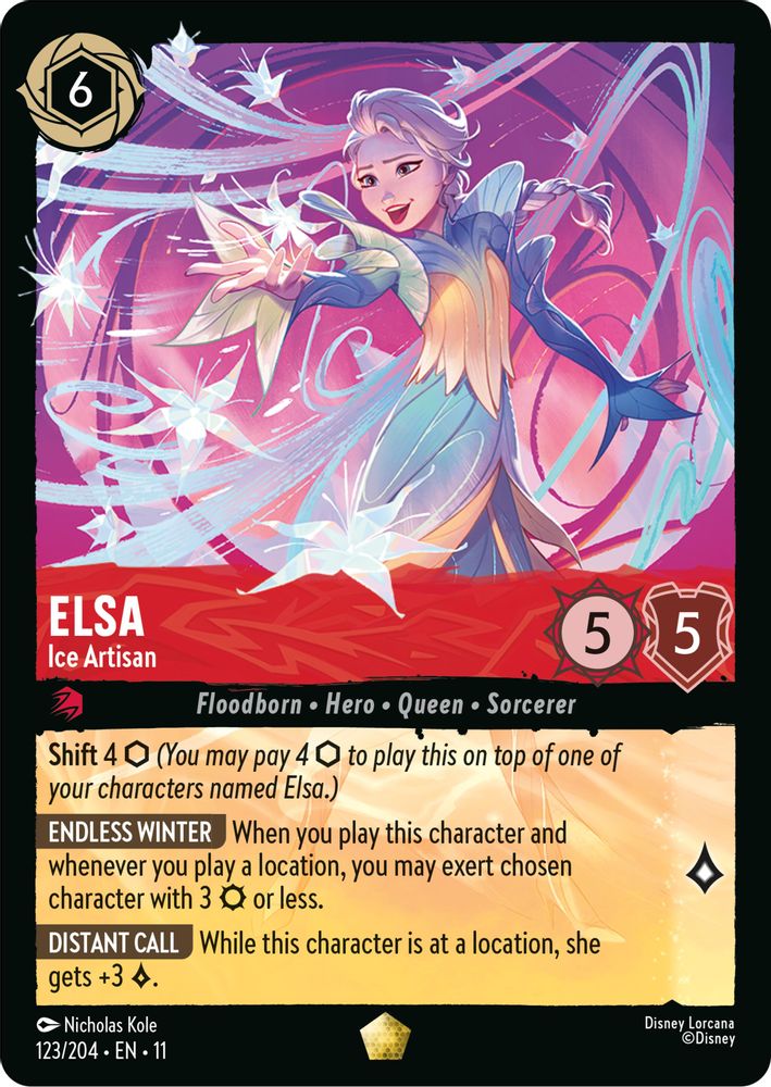 Elsa - Ice Artisan 123/204 Legendary Winterspell Lorcana Near Mint
