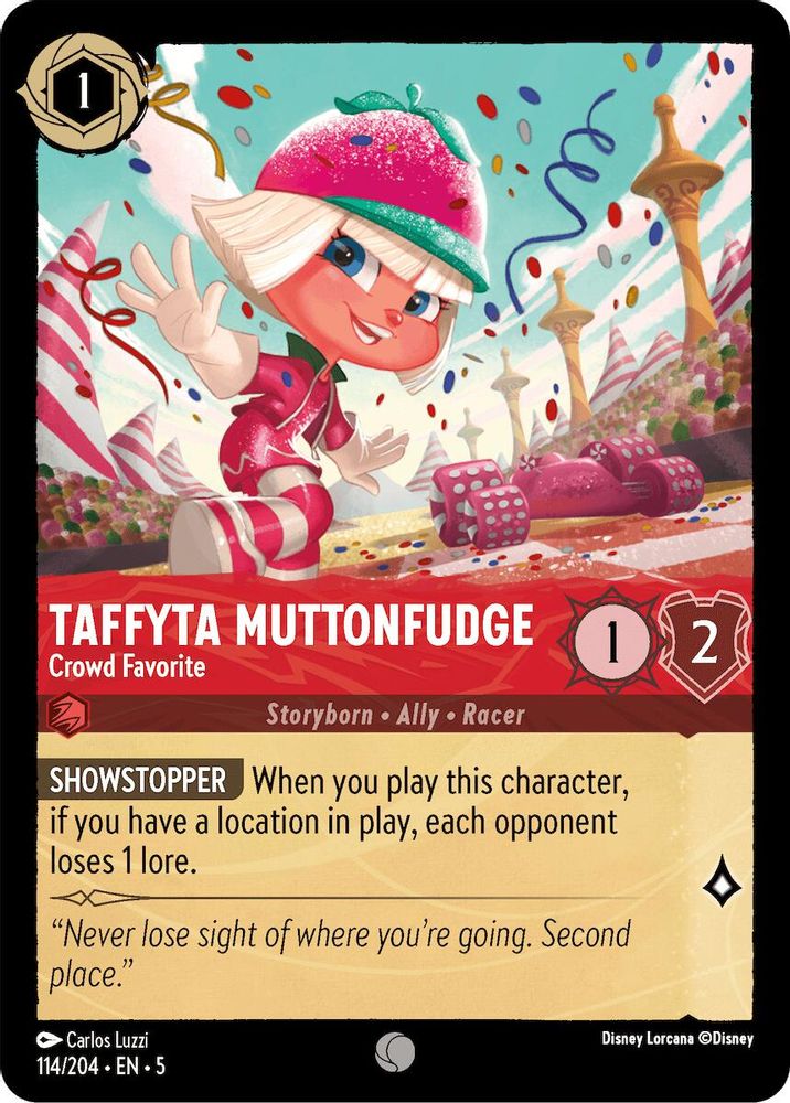 Taffyta Muttonfudge - Crowd Favorite 114/204 Common Shimmering Skies Lorcana NM