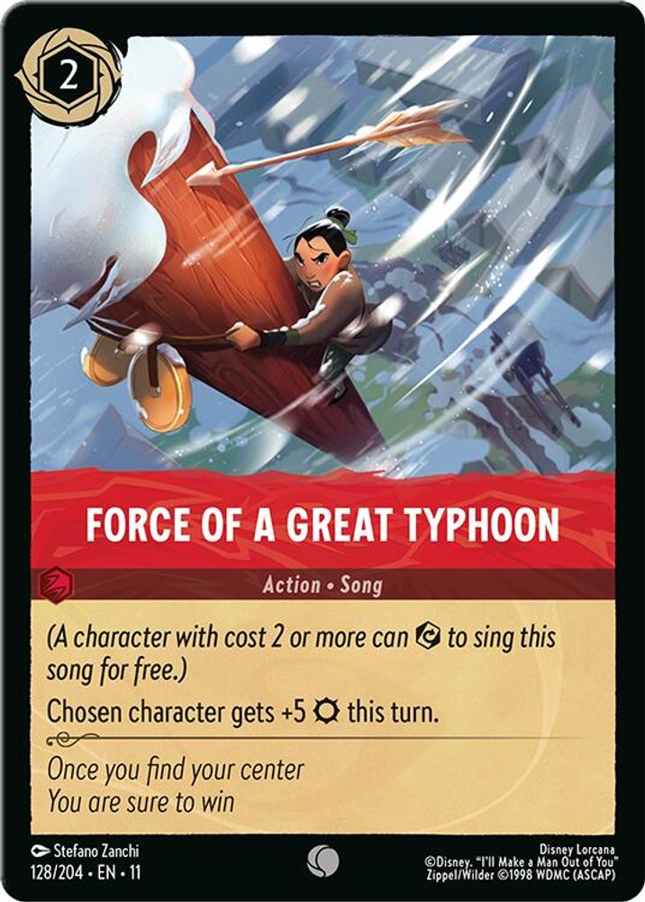 Force of a Great Typhoon 128/204 Common Winterspell Lorcana Near Mint