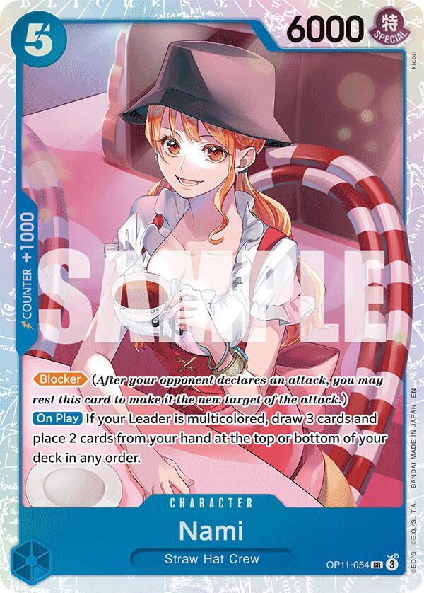 Nami (054) OP11-054 Super Rare A Fist of Divine Speed One Piece Foil Near Mint