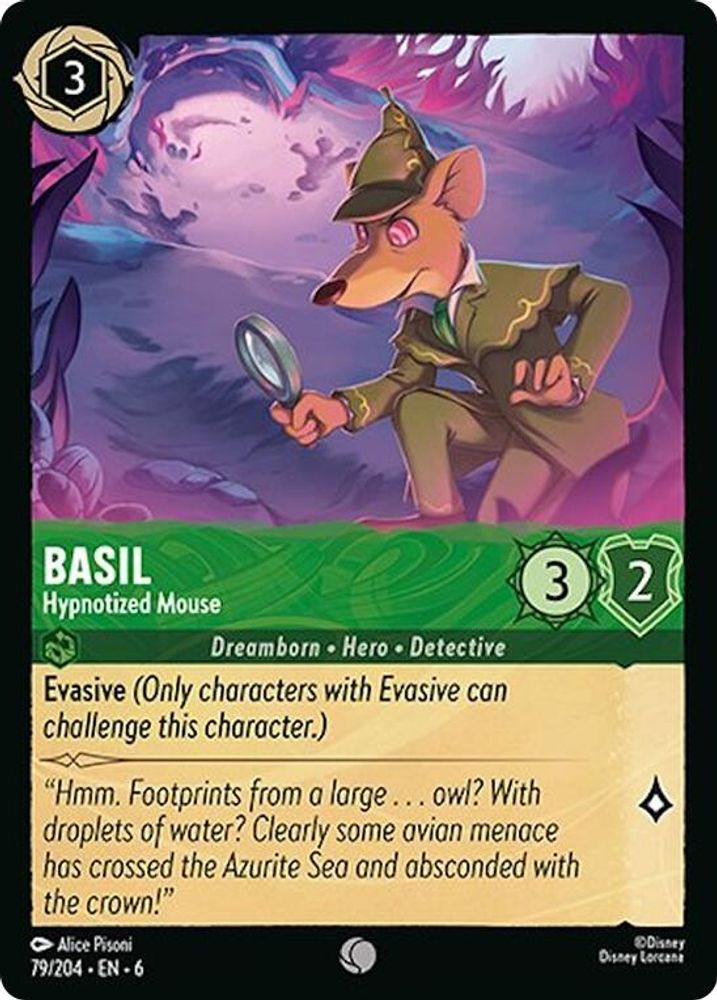 Basil - Hypnotized Mouse 79/204 Common Azurite Sea Lorcana Near Mint