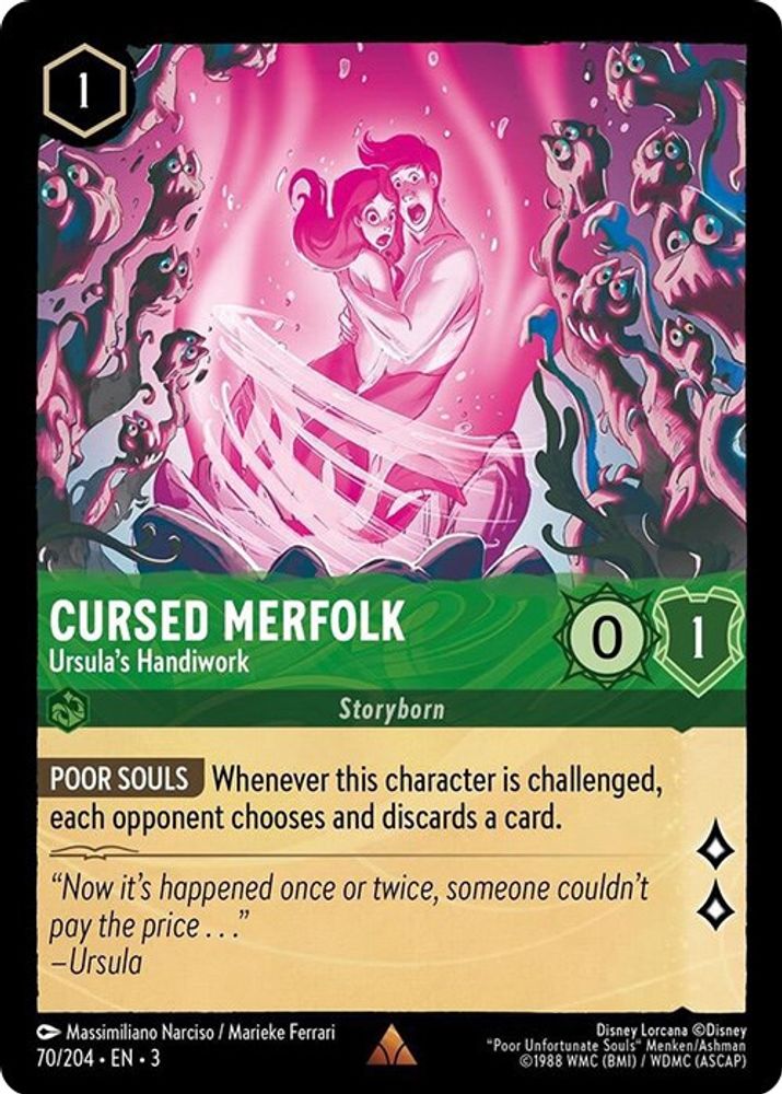 Cursed Merfolk - Ursula's Handiwork 70/204 Rare Into the Inklands Lorcana NM