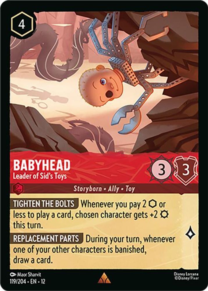 Babyhead - Leader of Sid's Toys 119/204 Rare Wilds Unknown Lorcana Near Mint