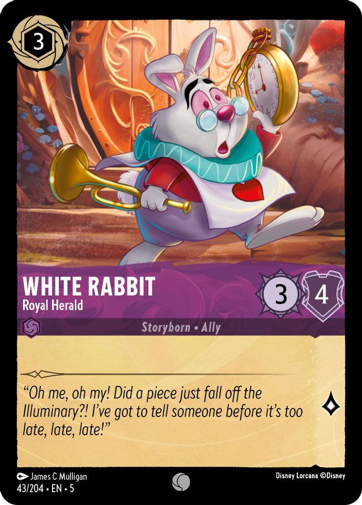 White Rabbit - Royal Herald 43/204 Common Shimmering Skies Lorcana Near Mint