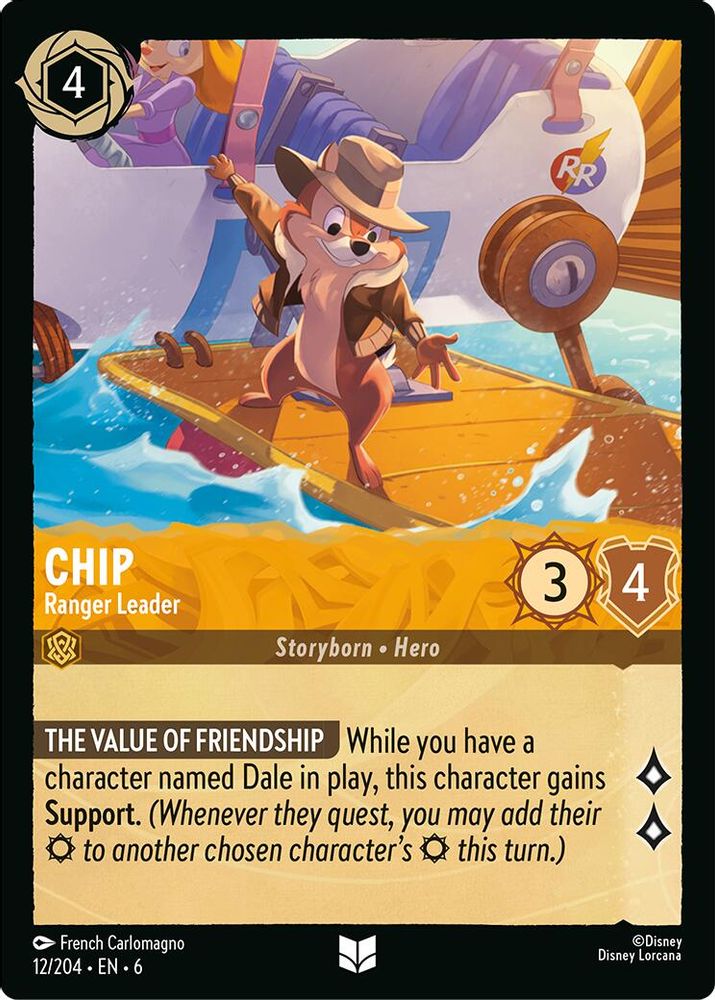 Chip - Ranger Leader 12/204 Uncommon Azurite Sea Lorcana Near Mint