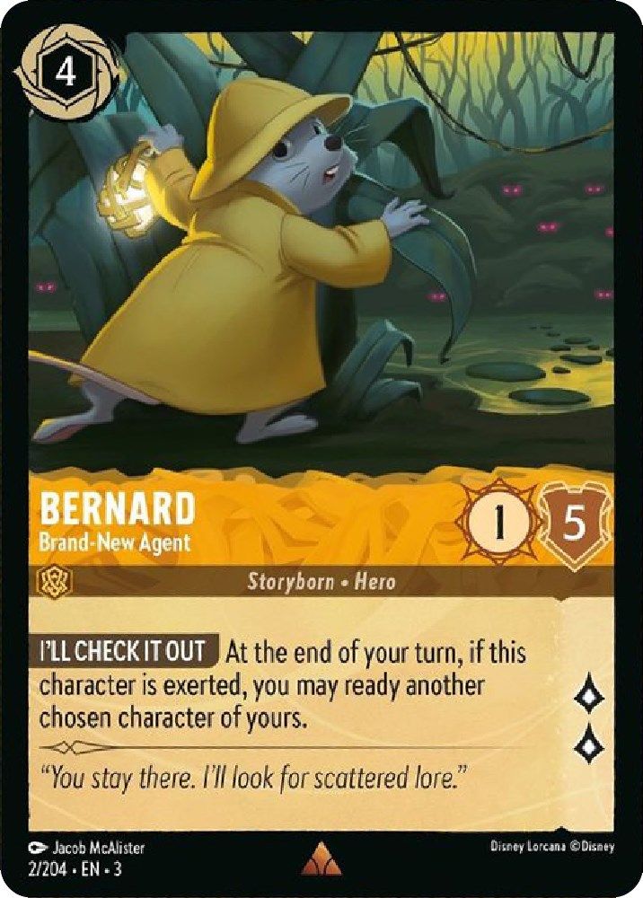 Bernard - Brand-New Agent 2/204 Rare Into the Inklands Lorcana Near Mint