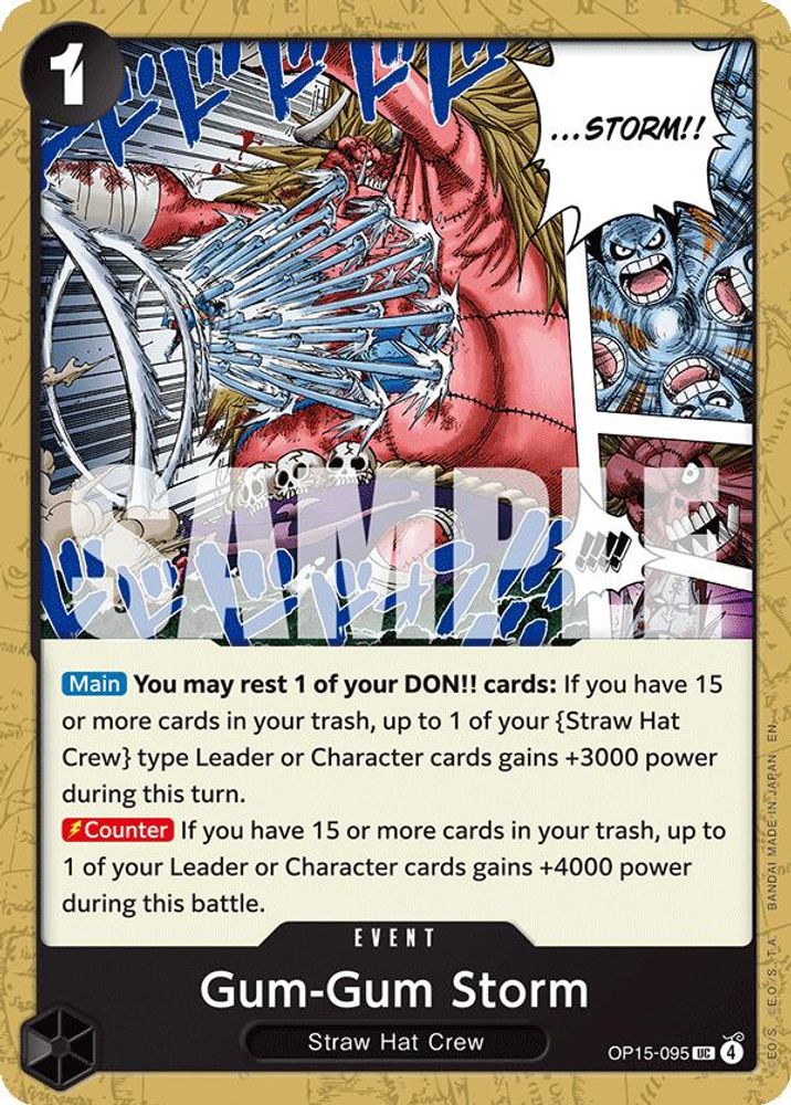 Gum-Gum Storm OP15-095 Uncommon Adventure on Kami's Island One Piece Near Mint