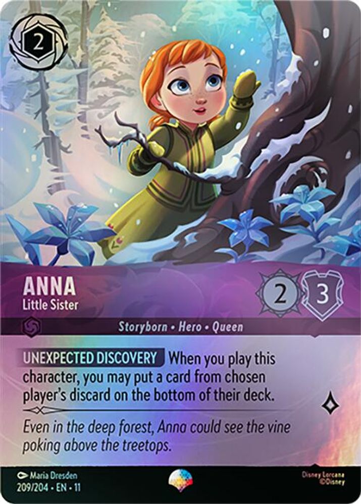 Anna - Little Sister (Epic) 209/204 Epic Winterspell Lorcana Holo Near Mint