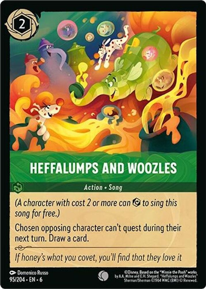 Heffalumps and Woozles 95/204 Common Azurite Sea Lorcana Near Mint