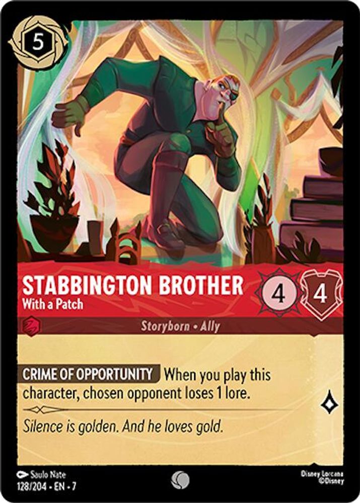 Stabbington Brother - With a Patch 128/204 Common Archazia's Island Lorcana NM