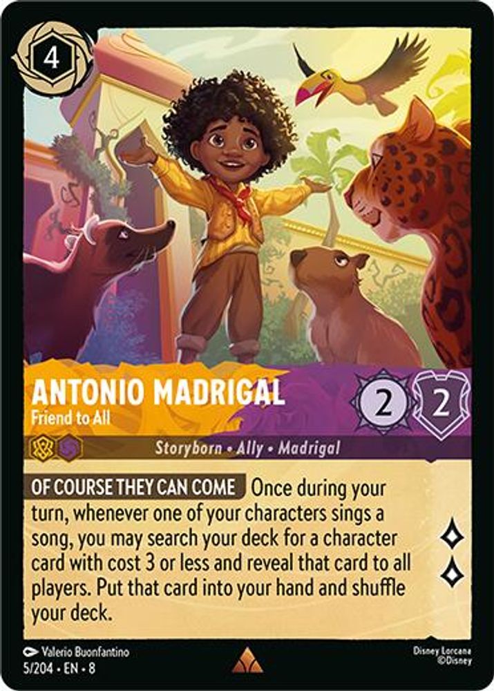 Antonio Madrigal - Friend to All 5/204 Rare Reign of Jafar Lorcana Near Mint