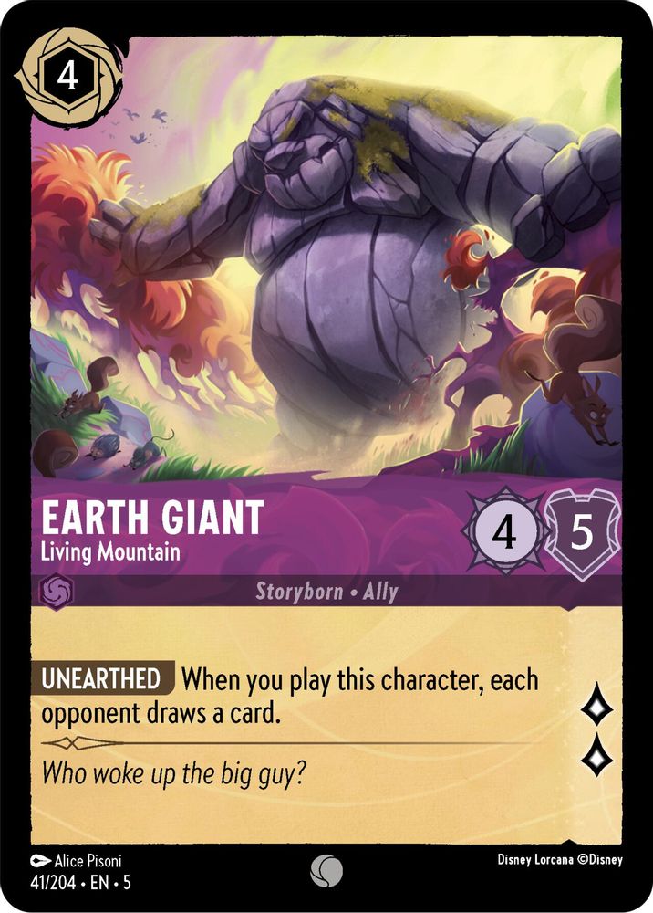 Earth Giant - Living Mountain 41/204 Common Shimmering Skies Lorcana Near Mint