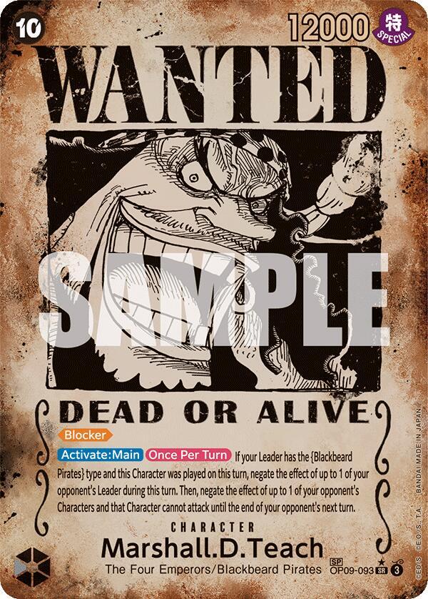 Marshall.D.Teach (093) (Wanted Poster) OP09-093 Emperors in the New World One Piece Foil NM