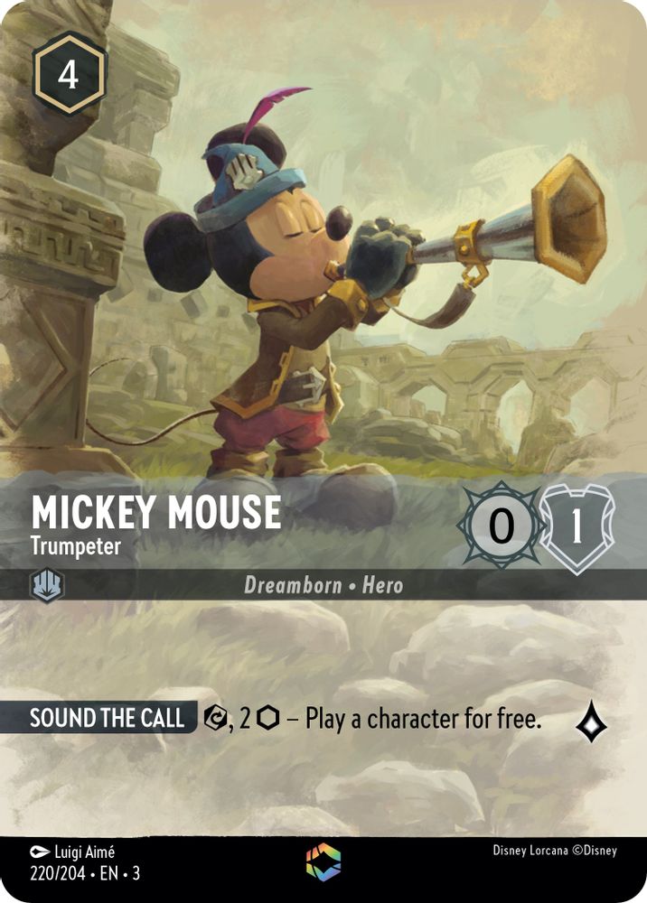 Mickey Mouse - Trumpeter (Enchanted) 220/204 Into the Inklands Lorcana Holo NM