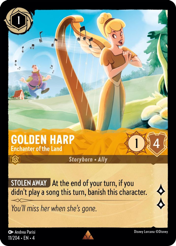 Golden Harp - Enchanter of the Land 11/204 Rare Ursula's Return Lorcana NM