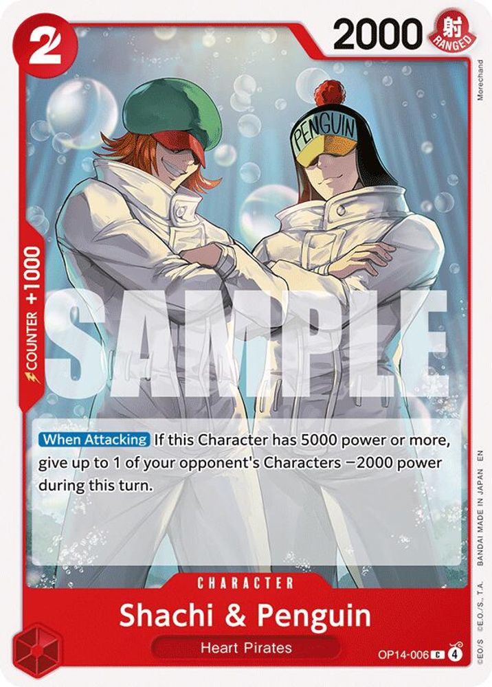Shachi & Penguin OP14-006 Common The Azure Sea's Seven One Piece Near Mint