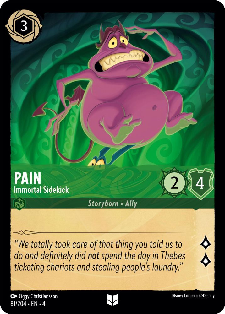 Pain - Immortal Sidekick 81/204 Uncommon Ursula's Return Lorcana Near Mint