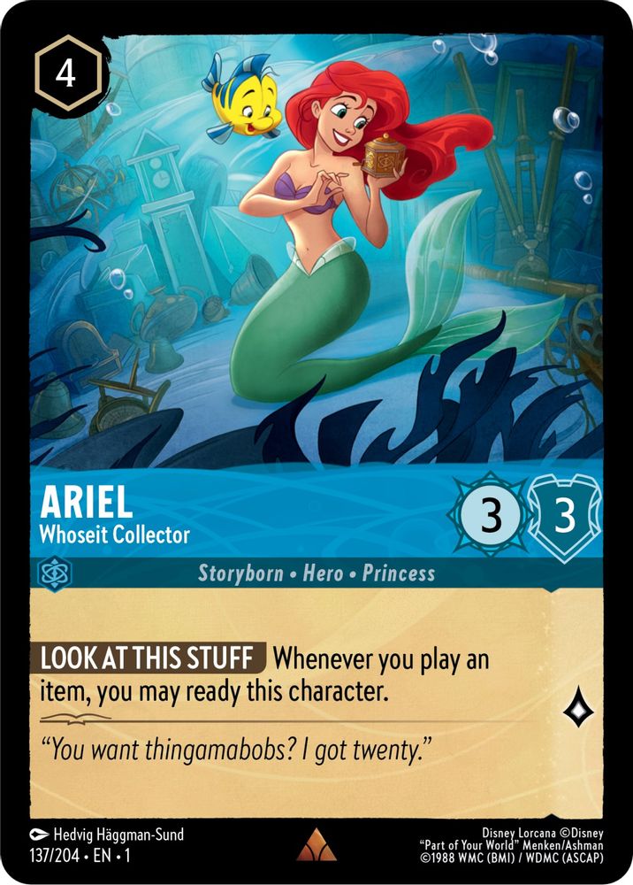 Ariel - Whoseit Collector 137/204 Rare The First Chapter Lorcana Near Mint