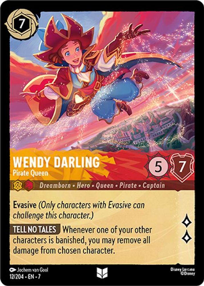 Wendy Darling - Pirate Queen 12/204 Uncommon Archazia's Island Lorcana Near Mint