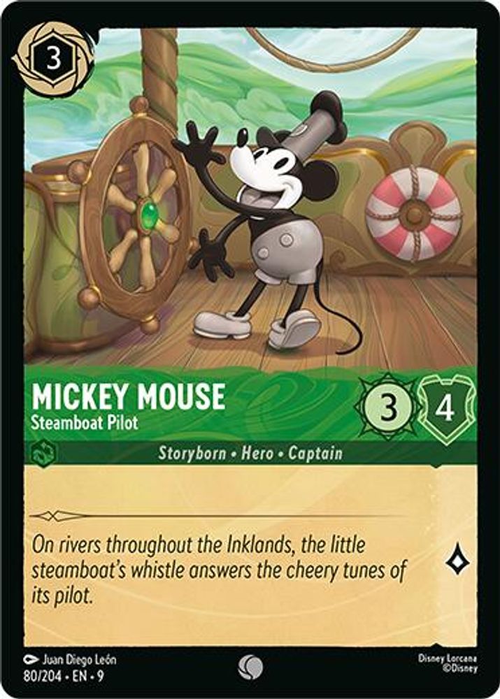 Mickey Mouse - Steamboat Pilot 80/204 Common Fabled Lorcana Near Mint