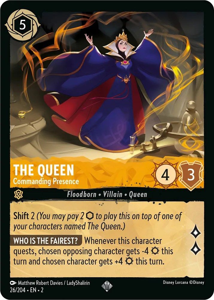 The Queen - Commanding Presence 26/204 Rise of the Floodborn Lorcana NM