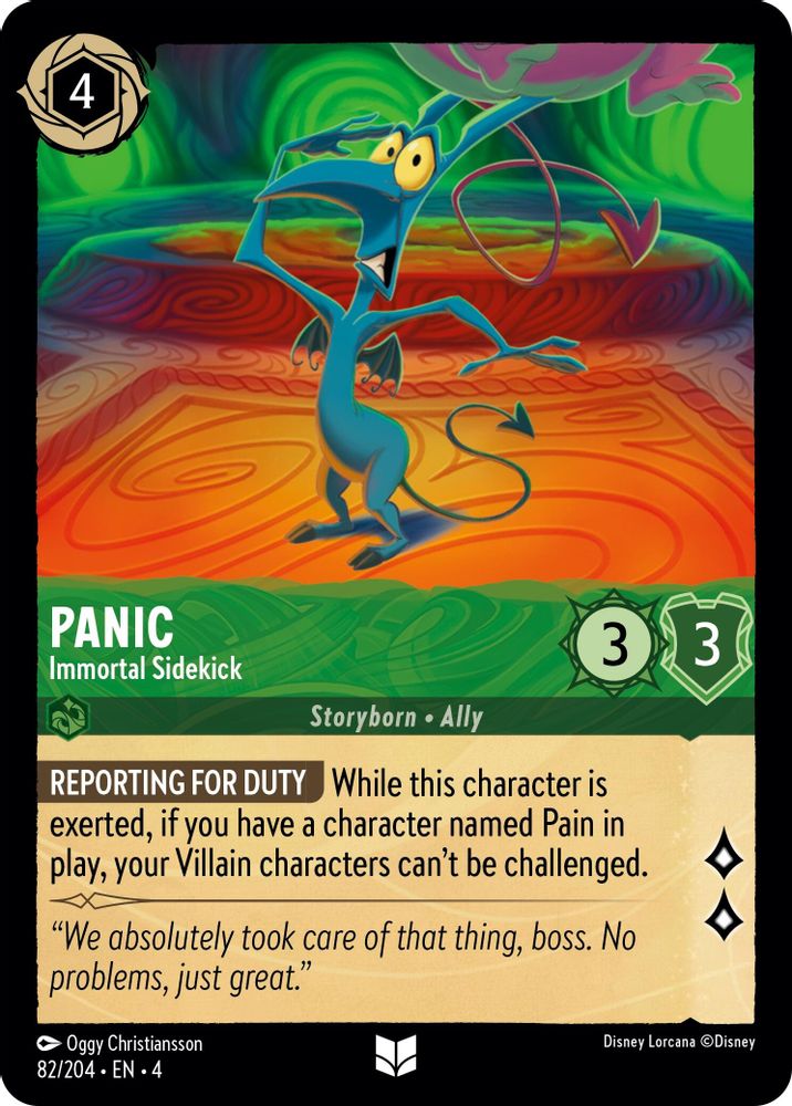 Panic - Immortal Sidekick 82/204 Uncommon Ursula's Return Lorcana Near Mint