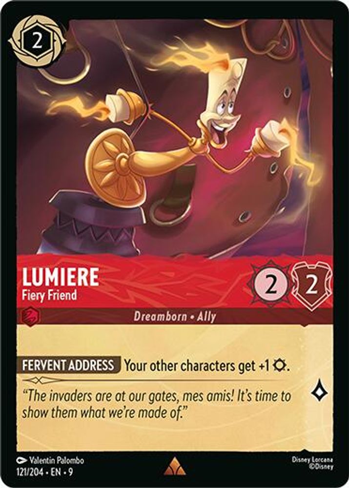 Lumiere - Fiery Friend 121/204 Rare Fabled Lorcana Near Mint