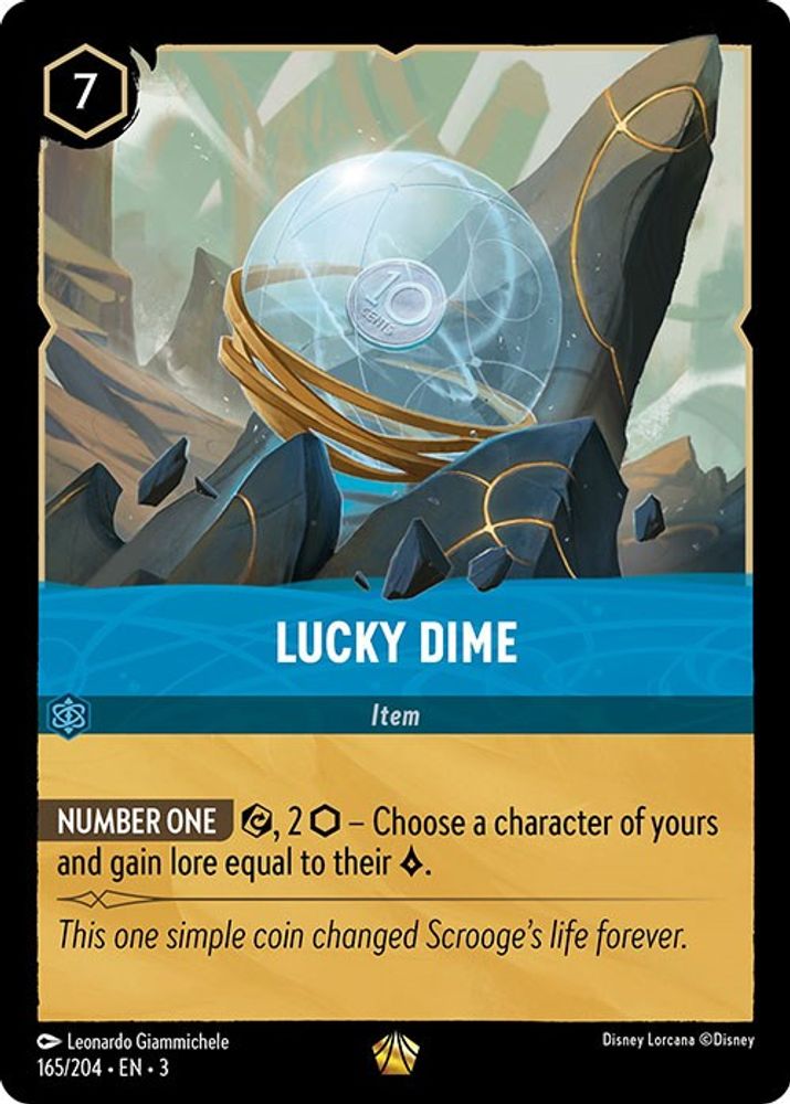 Lucky Dime 165/204 Legendary Into the Inklands Lorcana Near Mint